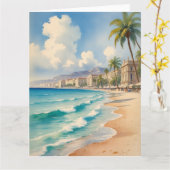 stijl Monte Carlo Beach Travel Kaart (Gele Bloem)