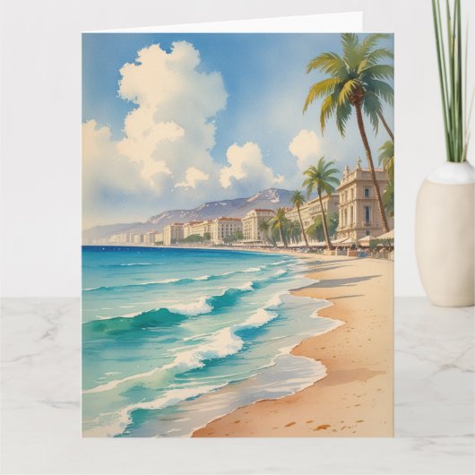 stijl Monte Carlo Beach Travel Kaart (Voorkant)