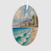  stijl Monte Carlo Beach Travel Ornament (voorkant)