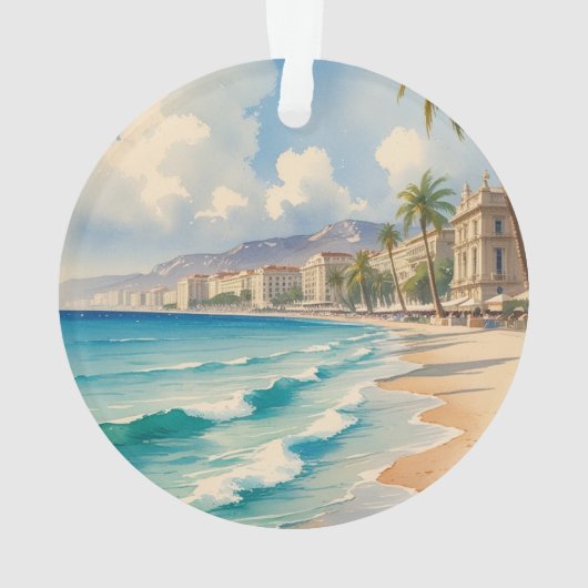  stijl Monte Carlo Beach Travel Ornament (achterkant)