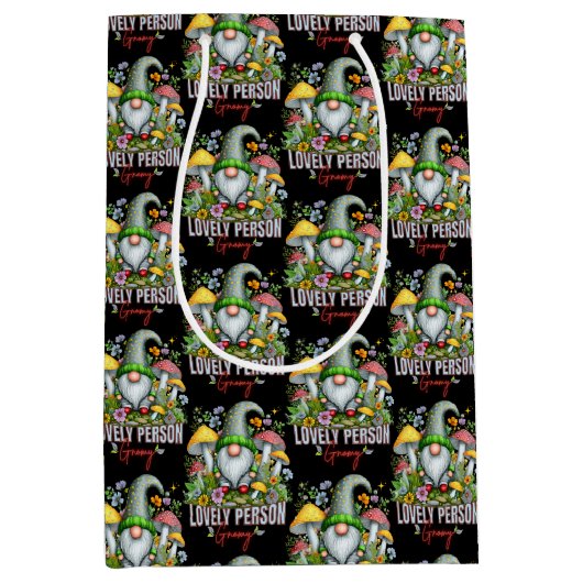  Stijl Mooie Gnome met Paddenstoelen Art Medium Cadeauzakje (Voorkant)