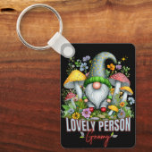  Stijl Mooie Gnome met Paddenstoelen Art Sleutelhanger (Voorkant)