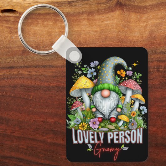  Stijl Mooie Gnome met Paddenstoelen Art Sleutelhanger (Voorkant)