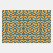  stijl mosterd en blauwgroen inpakpapier vel (Voorkant)