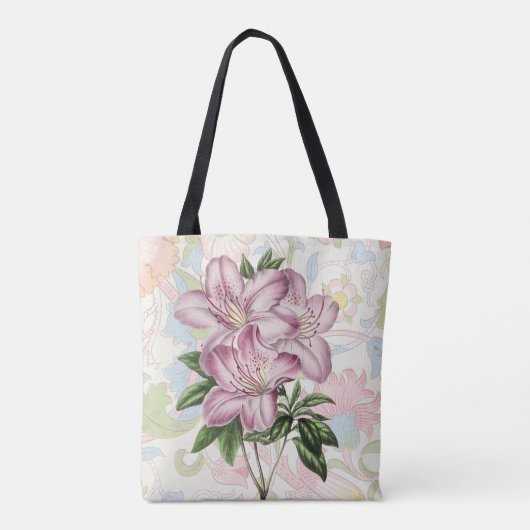 stijl Mulberry Roze Lily Flower Canvas tas (Achterkant)