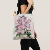  stijl Mulberry Roze Lily Flower Canvas tas (Dichtbij)