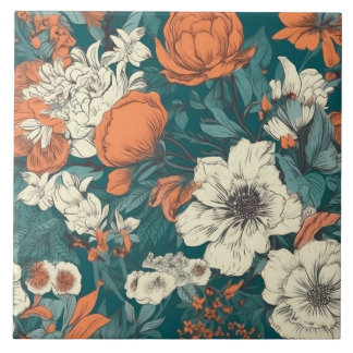  stijl naadloos  floral tegeltje