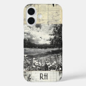  Stijl Natuur Scrapbook Monogram Case-Mate iPhone Case (Achterkant)