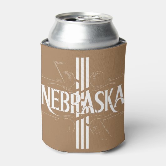  stijl Nebraska tekst ontwerp Blikjeskoeler (Blikje Voorkant)