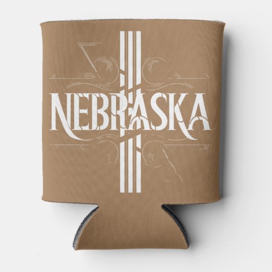 stijl Nebraska tekst ontwerp Blikjeskoeler (Voorkant)