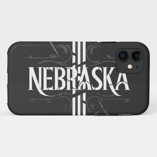  stijl Nebraska tekst ontwerp Case-Mate iPhone Case (Achterkant (horizontaal))