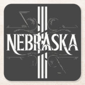  stijl Nebraska tekst ontwerp Kartonnen Onderzetters (Voorkant)