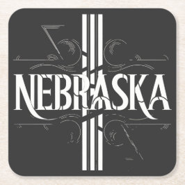  stijl Nebraska tekst ontwerp Kartonnen Onderzetters