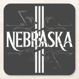 stijl Nebraska tekst ontwerp Kartonnen Onderzetters