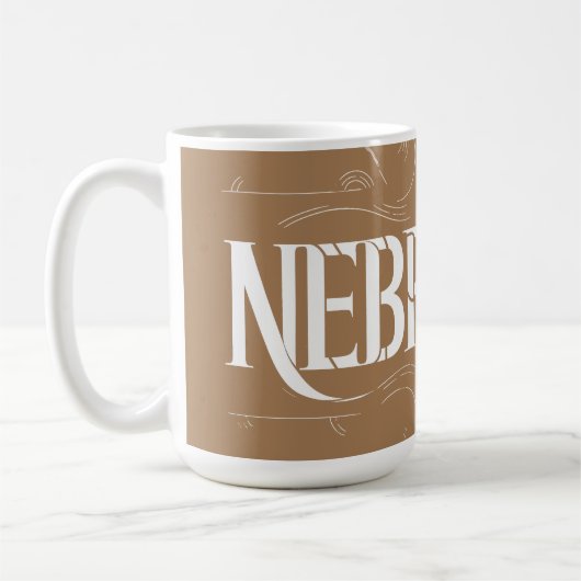 stijl Nebraska tekst ontwerp Koffiemok (Links)