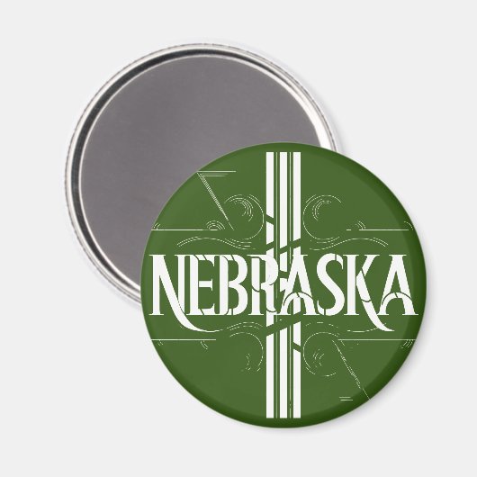  stijl Nebraska tekst ontwerp Magneet (Voorkant / Achterkant)