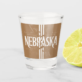  stijl Nebraska tekst ontwerp Shot Glas