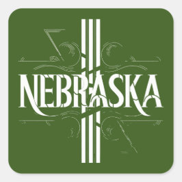  stijl Nebraska tekst ontwerp Vierkante Sticker