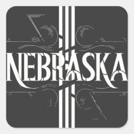  stijl Nebraska tekst ontwerp Vierkante Sticker