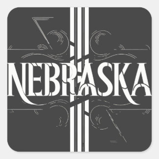 stijl Nebraska tekst ontwerp Vierkante Sticker