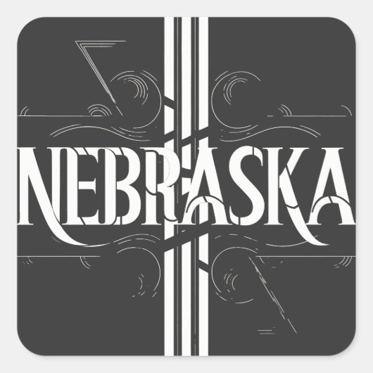 stijl Nebraska tekst ontwerp Vierkante Sticker (Voorkant)