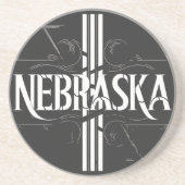  stijl Nebraska tekst ontwerp Zandsteen Onderzetter (Voorkant)