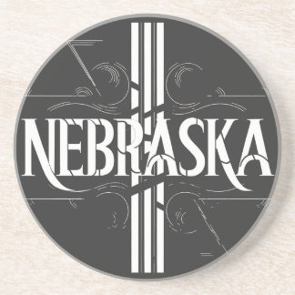 stijl Nebraska tekst ontwerp Zandsteen Onderzetter