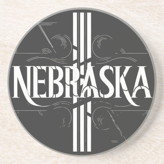  stijl Nebraska tekst ontwerp Zandsteen Onderzetter (Voorkant)