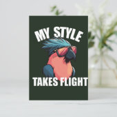 Stijl neemt vlucht Cool Bird Bedankkaart (Staand voorkant)