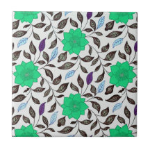 stijl Neo Mint China Poppy Floral Patroon