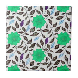  stijl Neo Mint China Poppy Floral Patroon Tegeltje