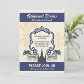  stijl New Orleans Wedding Blue Kaart (Staand voorkant)