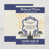  stijl New Orleans Wedding Blue Kaart (Voorkant / Achterkant)