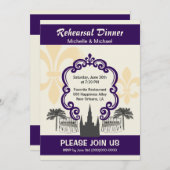  stijl New Orleans Wedding Event Paars Kaart (Voorkant / Achterkant)