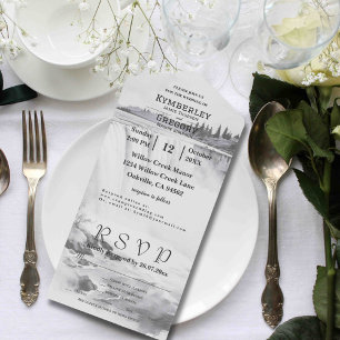 Stijl Niagara Herfsten Zwart Wit E-mail All In One Uitnodiging