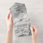  Stijl Niagara Herfsten Zwart Wit QR Code All In One Uitnodiging (Afscheurbaar)