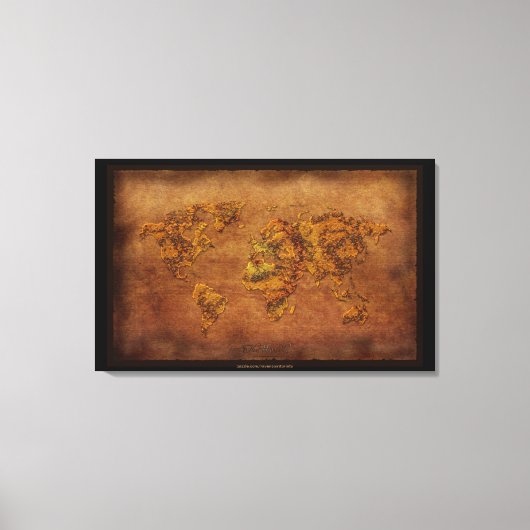 -stijl Nieuwe Wereldkaart Art Print (Voorkant)