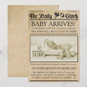 stijl Nieuwsbrief geboorte bekendmaking Kaart