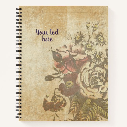stijl Notitieboek met Bengaalse Rozen Design (Voorkant)