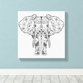 Stijl Olifant 6 Canvas Afdruk (Insitu (Houten vloer))
