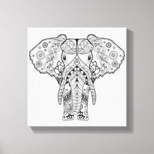 Stijl Olifant 6 Canvas Afdruk (Voorkant)