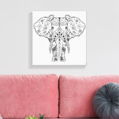 Stijl Olifant 6 Canvas Afdruk (Insitu (Woonkamer))