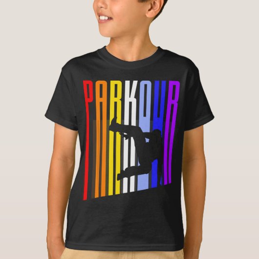 stijl Onderdruk Parkour Retro Silhouette T-shirt (Voorkant)