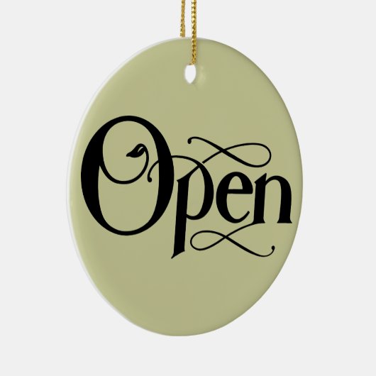  stijl Open Gesloten teken Keramisch Ornament (Rechts)