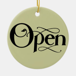 stijl Open Gesloten teken Keramisch Ornament