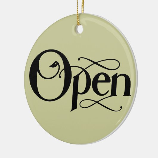 stijl Open Gesloten teken Keramisch Ornament (Links)