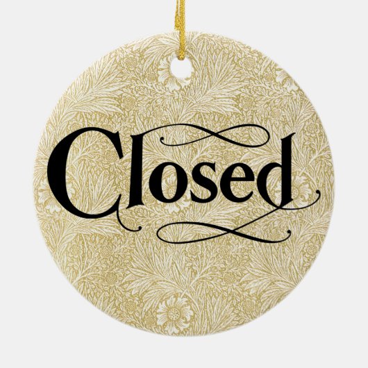  stijl Open Gesloten teken Keramisch Ornament (Achterkant)