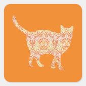  Stijl Oranje Kat Silhouet Sticker (Voorkant)