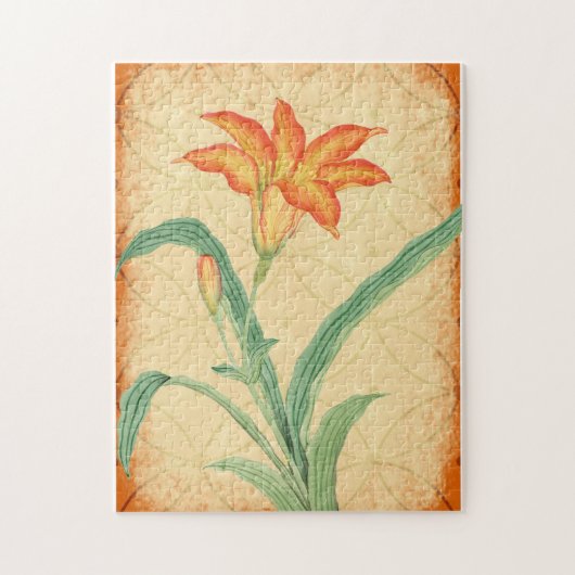  stijl Oranje Lily Flower Floral Puzzel (Verticaal)