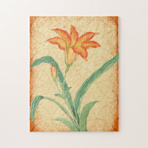 stijl Oranje Lily Flower Puzzle Legpuzzel